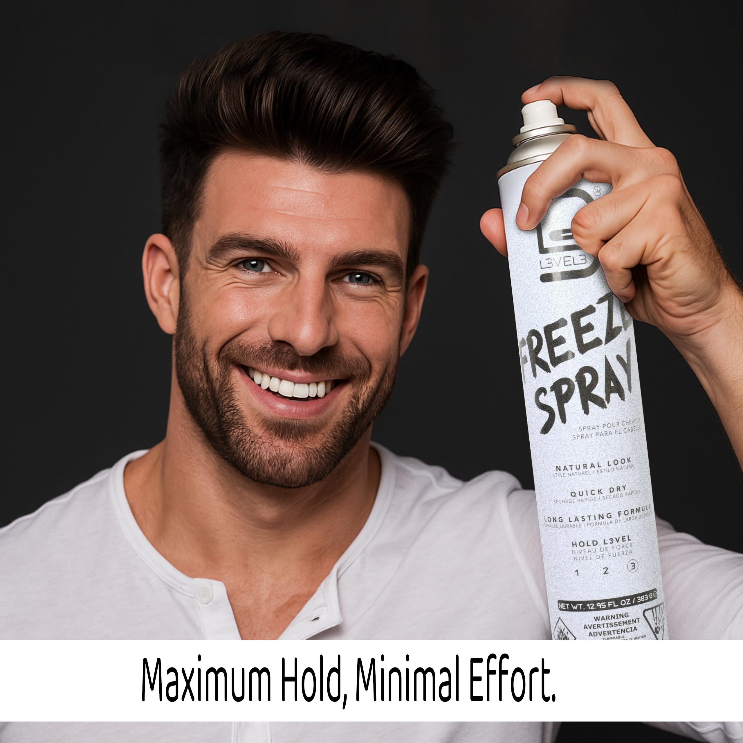 L3 Level 3 Hair Spray – Long-Lasting Hold, Smooth Finish, UV Protection | 12.95 Oz