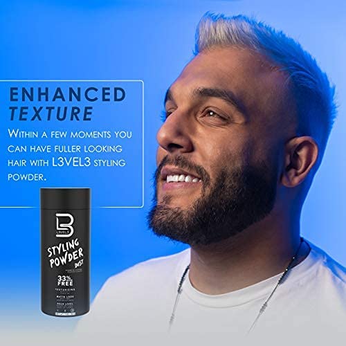 L3 Level 3 Travel Styling Powder – Natural Look for Men | Oil-Free Matte Finish