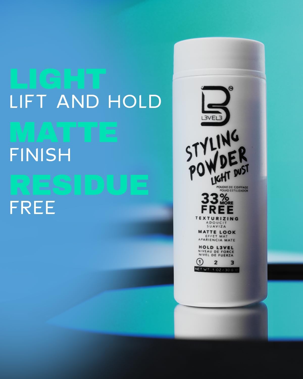 L3 Level 3 Light Hold Styling Powder – Natural Matte Look, Texturizing & Volumizing (2 Pack)