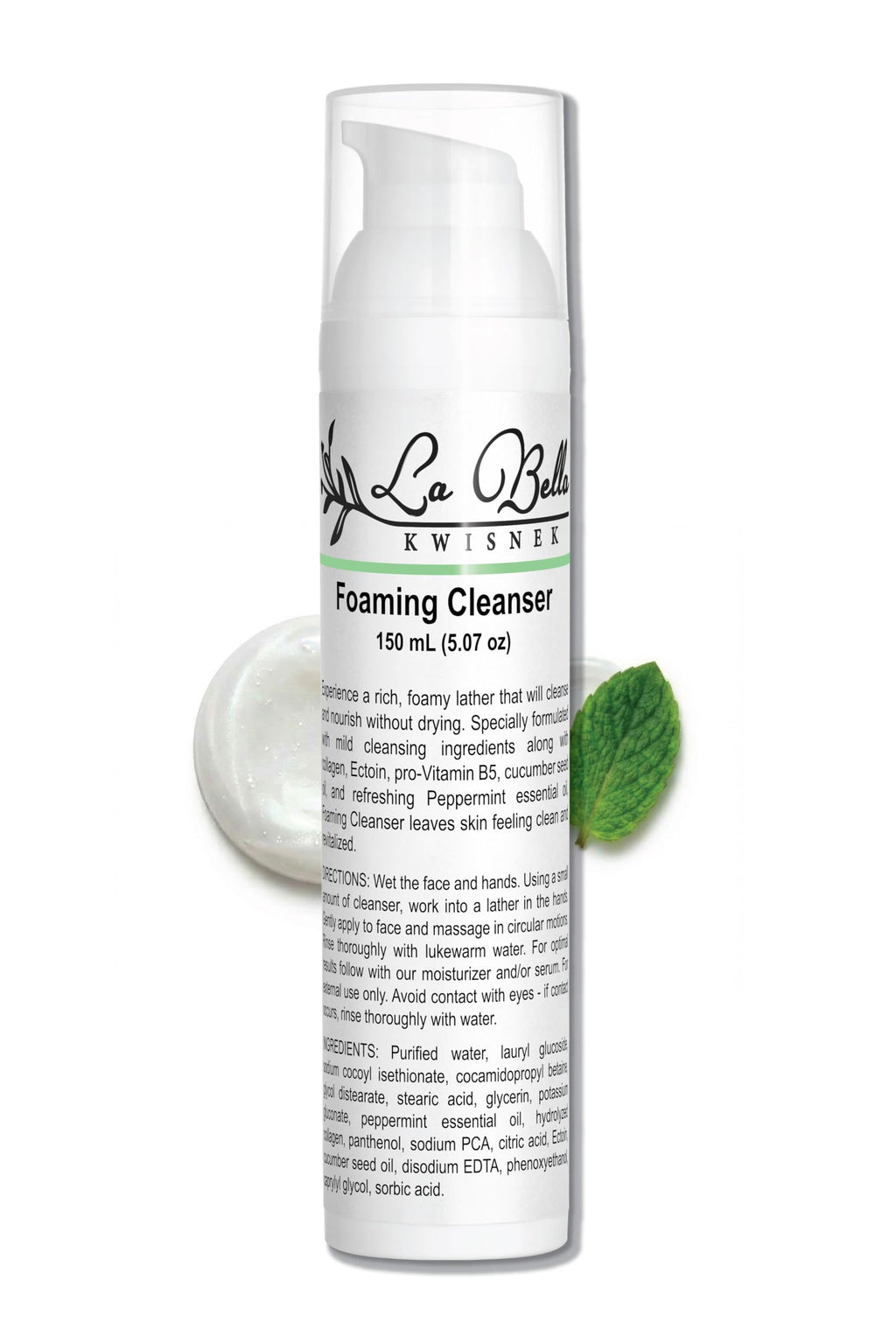 La Bella Kwisnek Foaming Cleanser – Mild Purifying Face Wash with Ectoin & Peppermint Oil