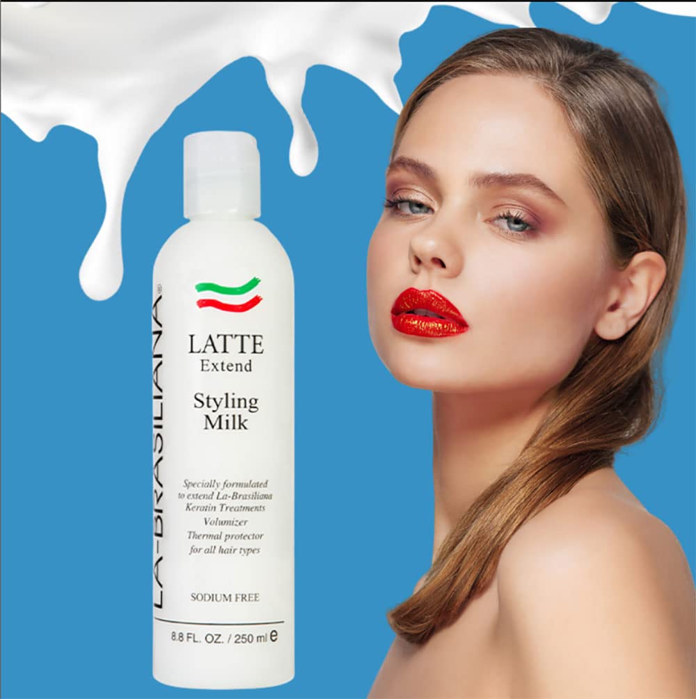 La-Brasiliana Latte Styling Milk – 8.45 fl oz | Color-Safe Styling with Thermal Protection