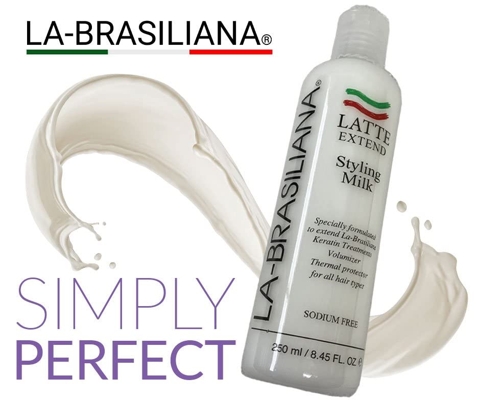 La-Brasiliana Latte Styling Milk – 8.45 fl oz | Color-Safe Styling with Thermal Protection