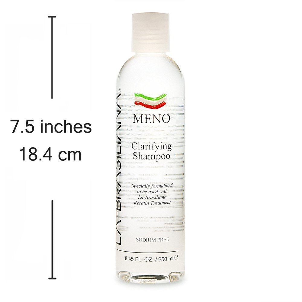 La-Brasiliana Meno Clarifying Shampoo – Pre-Treatment Purifier for Keratin & Collagen, 8.45 fl oz