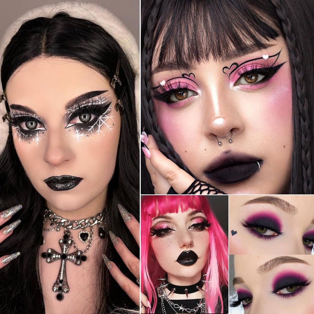 La Catrina Black Pink Eyeshadow Palette - Matte Gothic, Long-Wear Smoky Eye