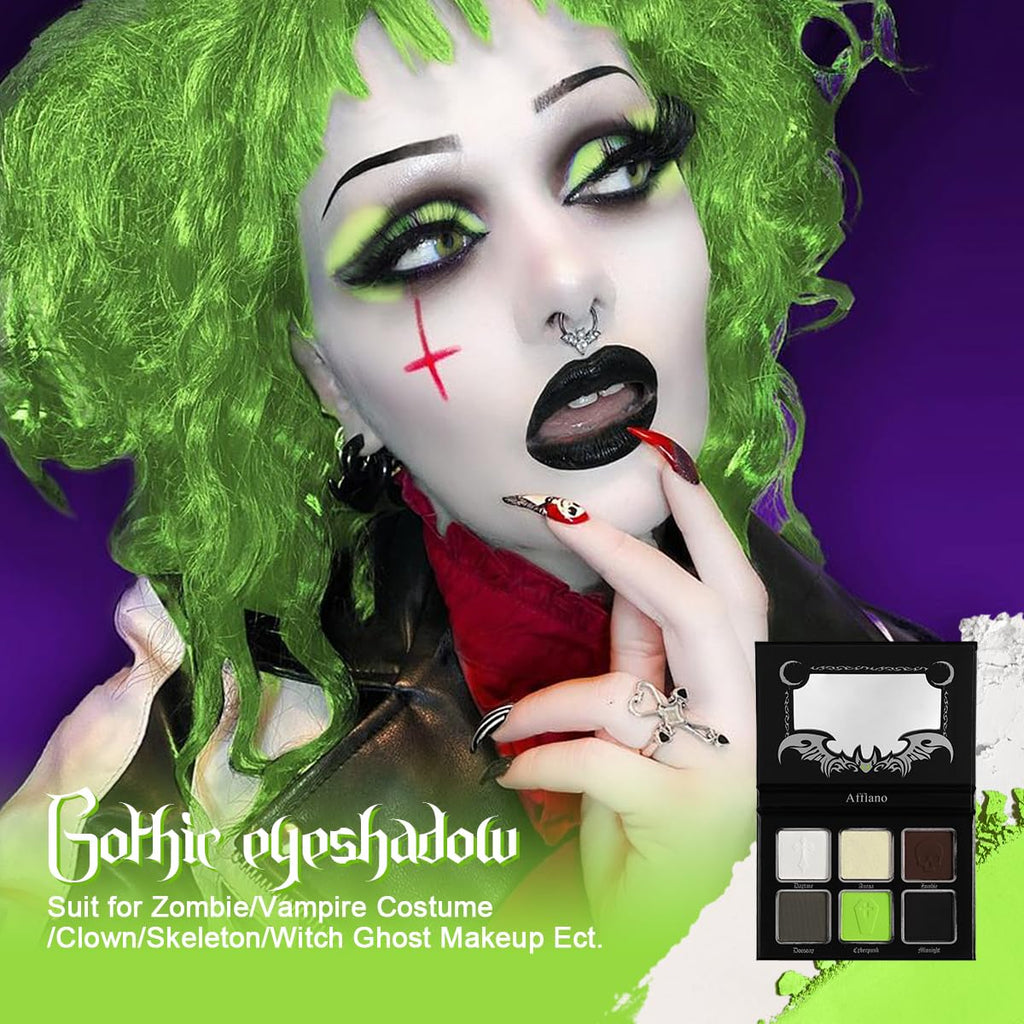 La Catrina Green Brown Eyeshadow Palette – Vivid Lime Green Goth Shades