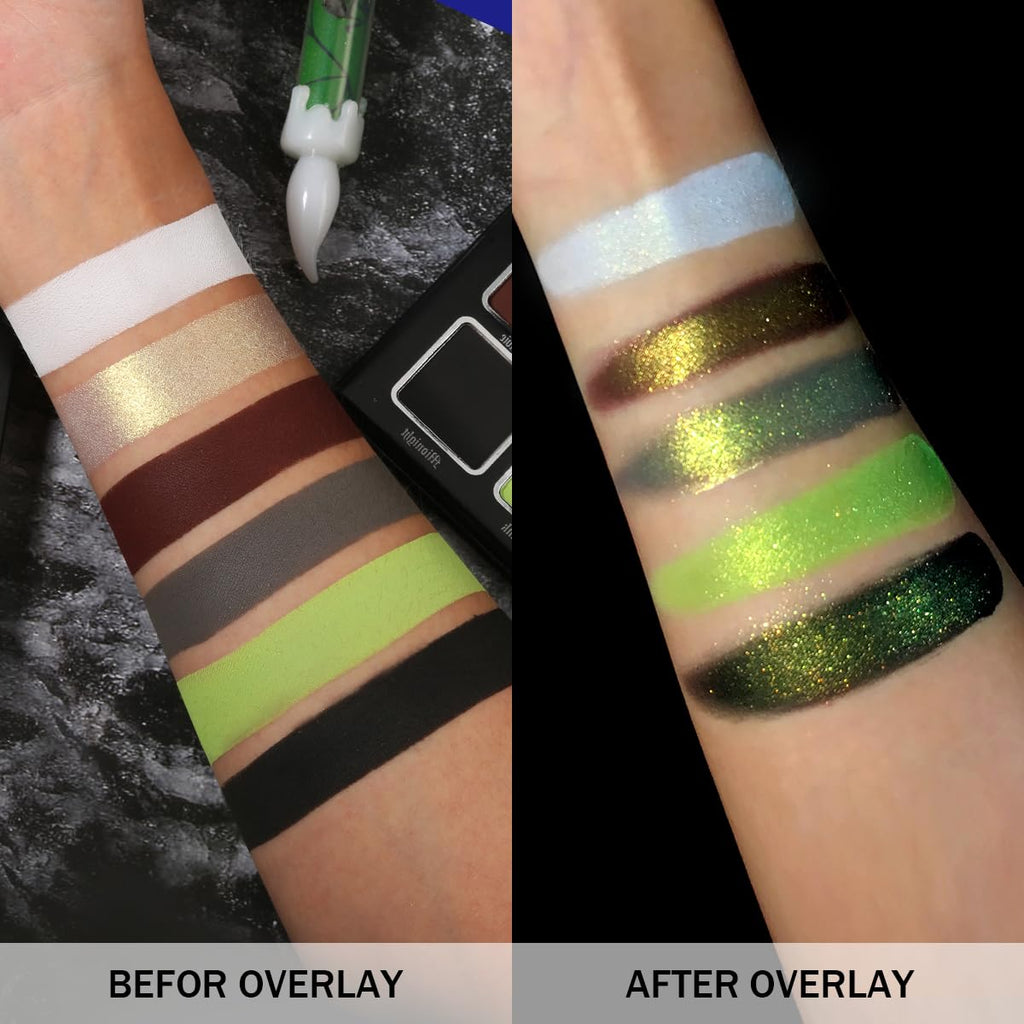 La Catrina Green Brown Eyeshadow Palette – Vivid Lime Green Goth Shades