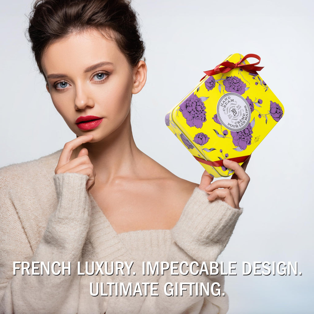 La Chatelaine Hand Cream Gift Set – 3 Travel-Size Lotions with 20% Organic Shea Butter (Citrus Fizz, White Grapefruit & Lavender) Made in France