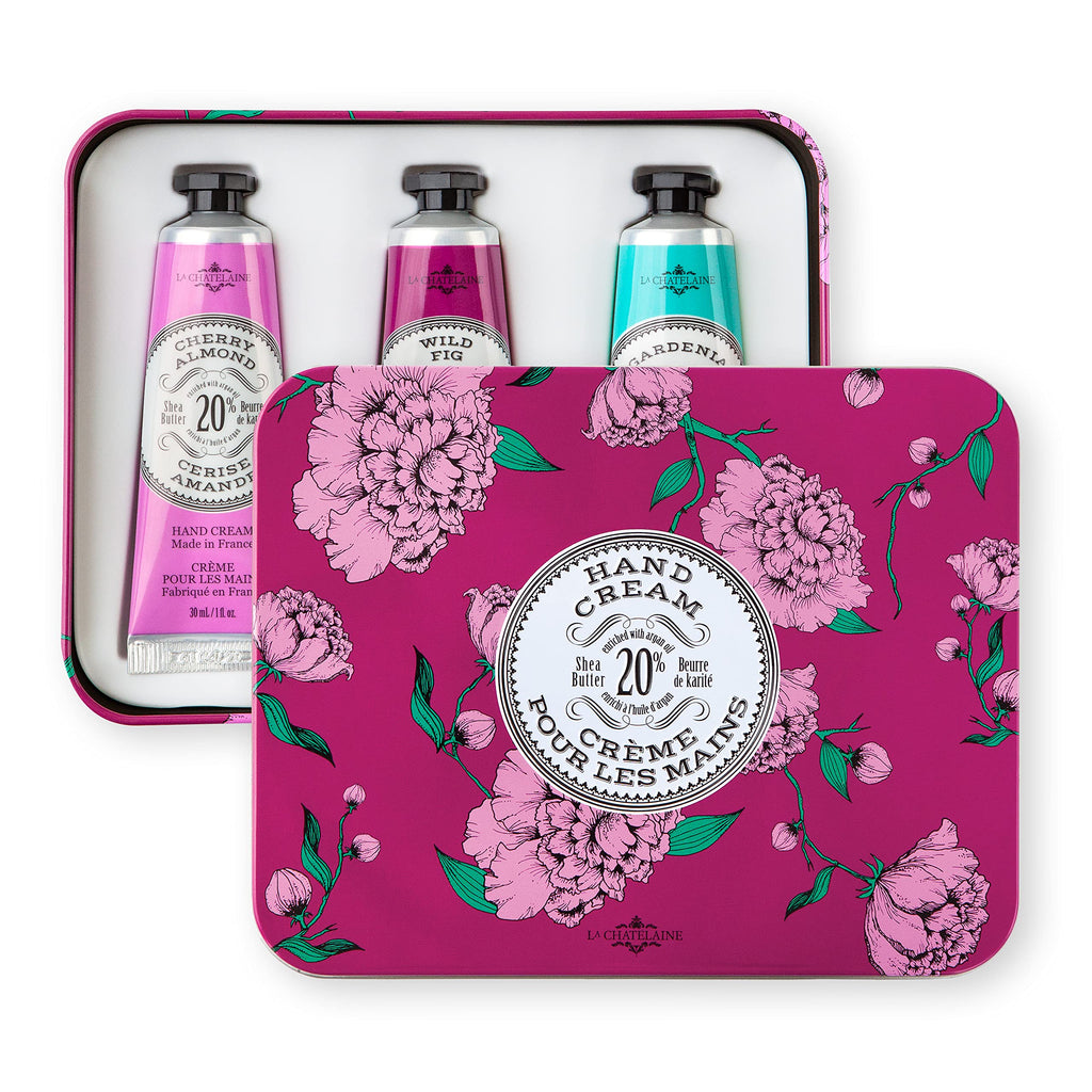 La Chatelaine Hand Cream Gift Set – 3 Travel-Size, Organic Shea Butter, Made in France