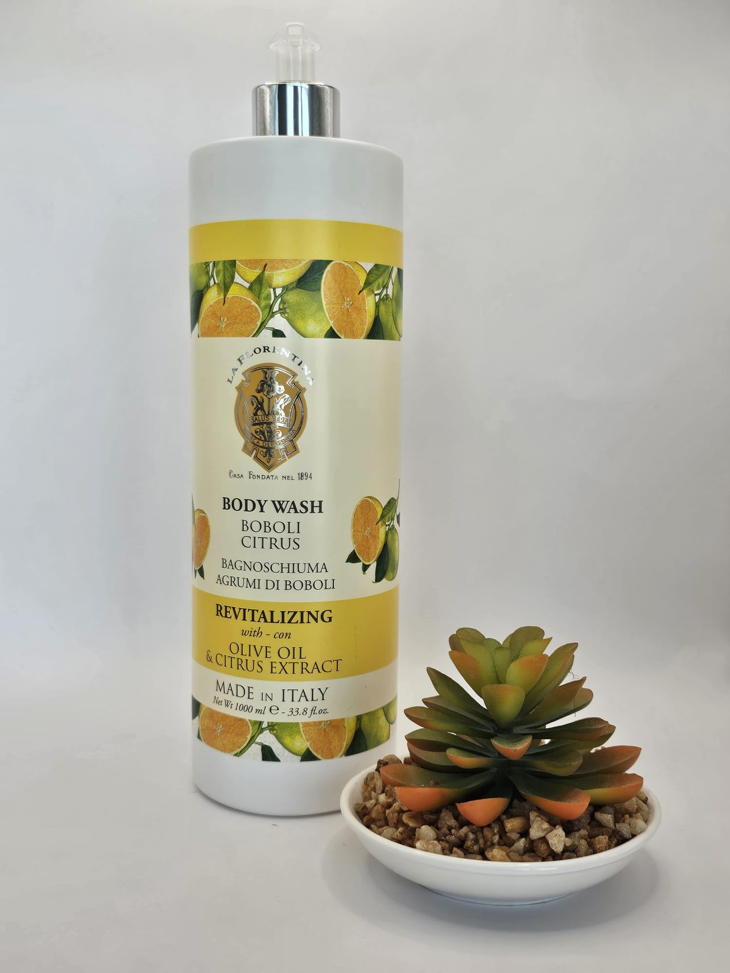 La Florentina Boboli Citrus Body Wash with Olive Oil – Made in Italy, 33.8 fl oz