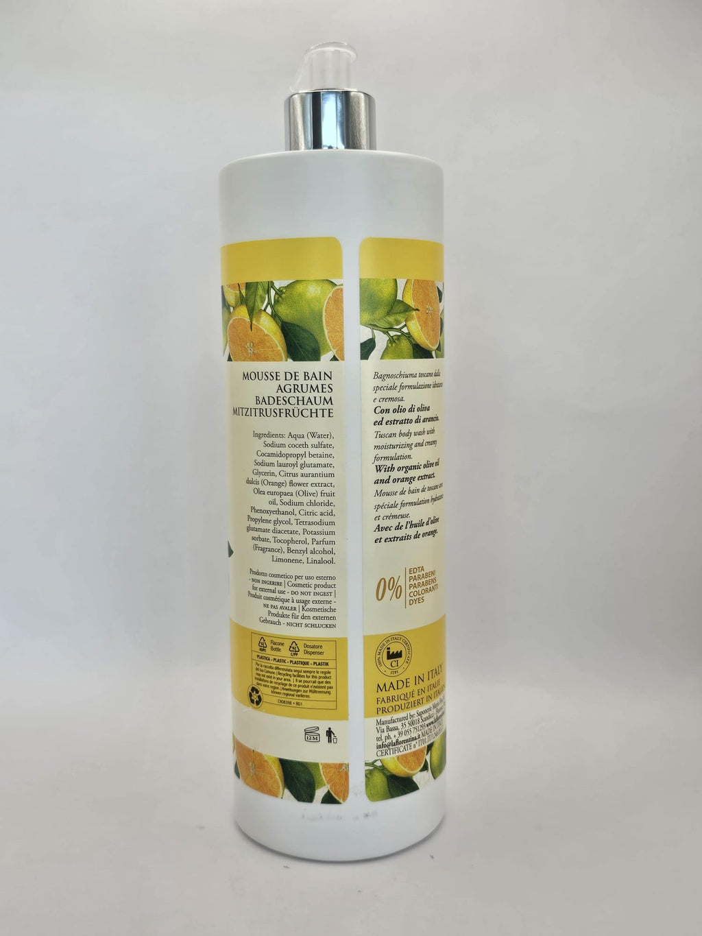 La Florentina Boboli Citrus Body Wash with Olive Oil – Made in Italy, 33.8 fl oz