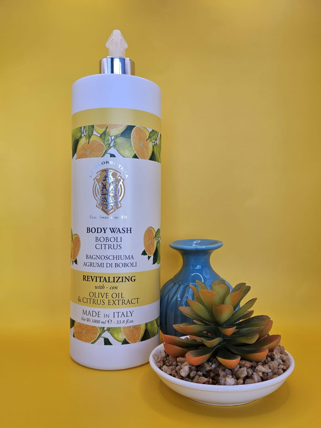 La Florentina Boboli Citrus Body Wash with Olive Oil – Made in Italy, 33.8 fl oz