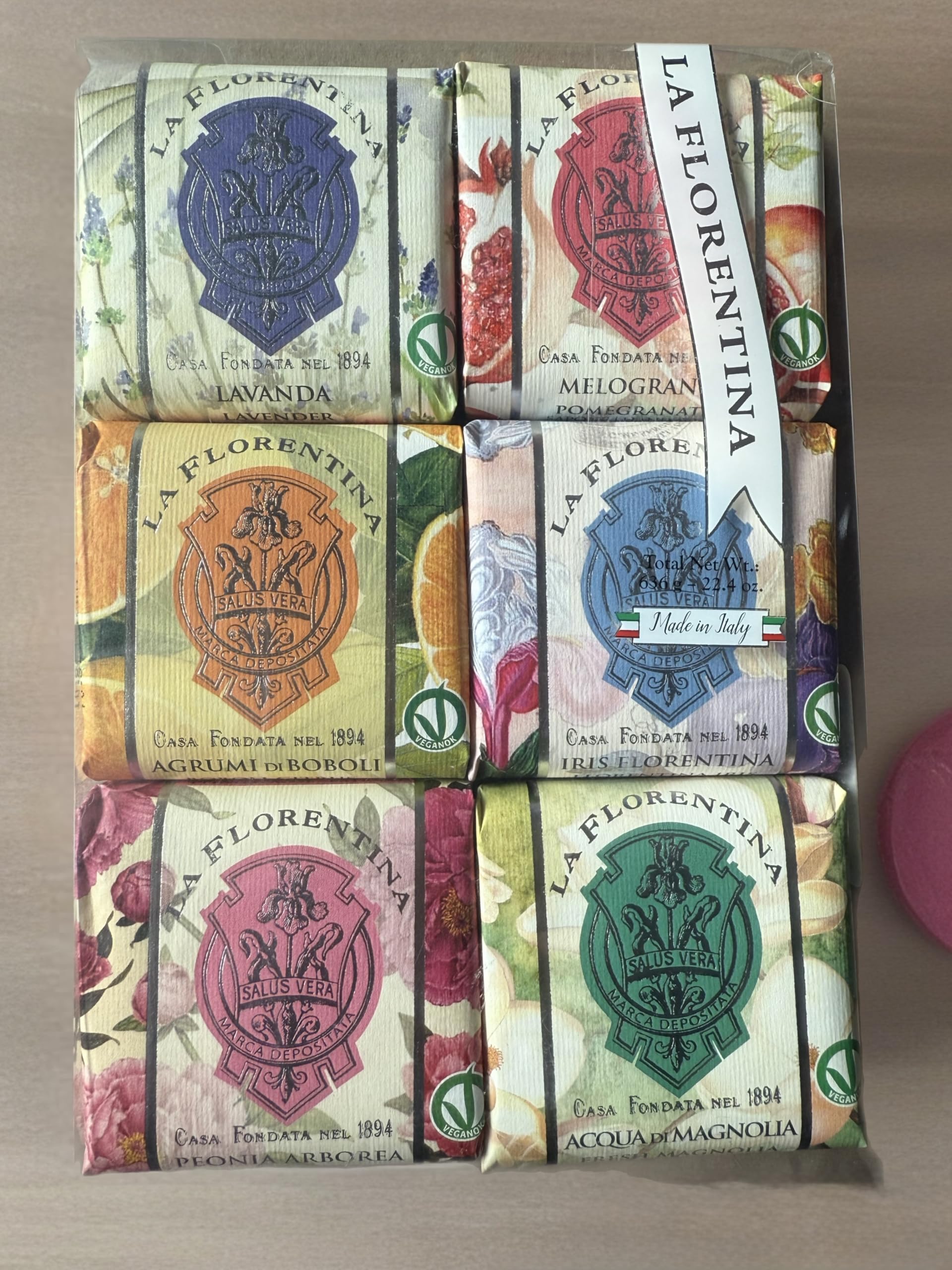 LA FLORENTINA Variety Soap 6 Pack – Agrumi de Boboli, Acqua Di Magnolia, Lavender & More (3.7 oz Each) – Imported from Italy
