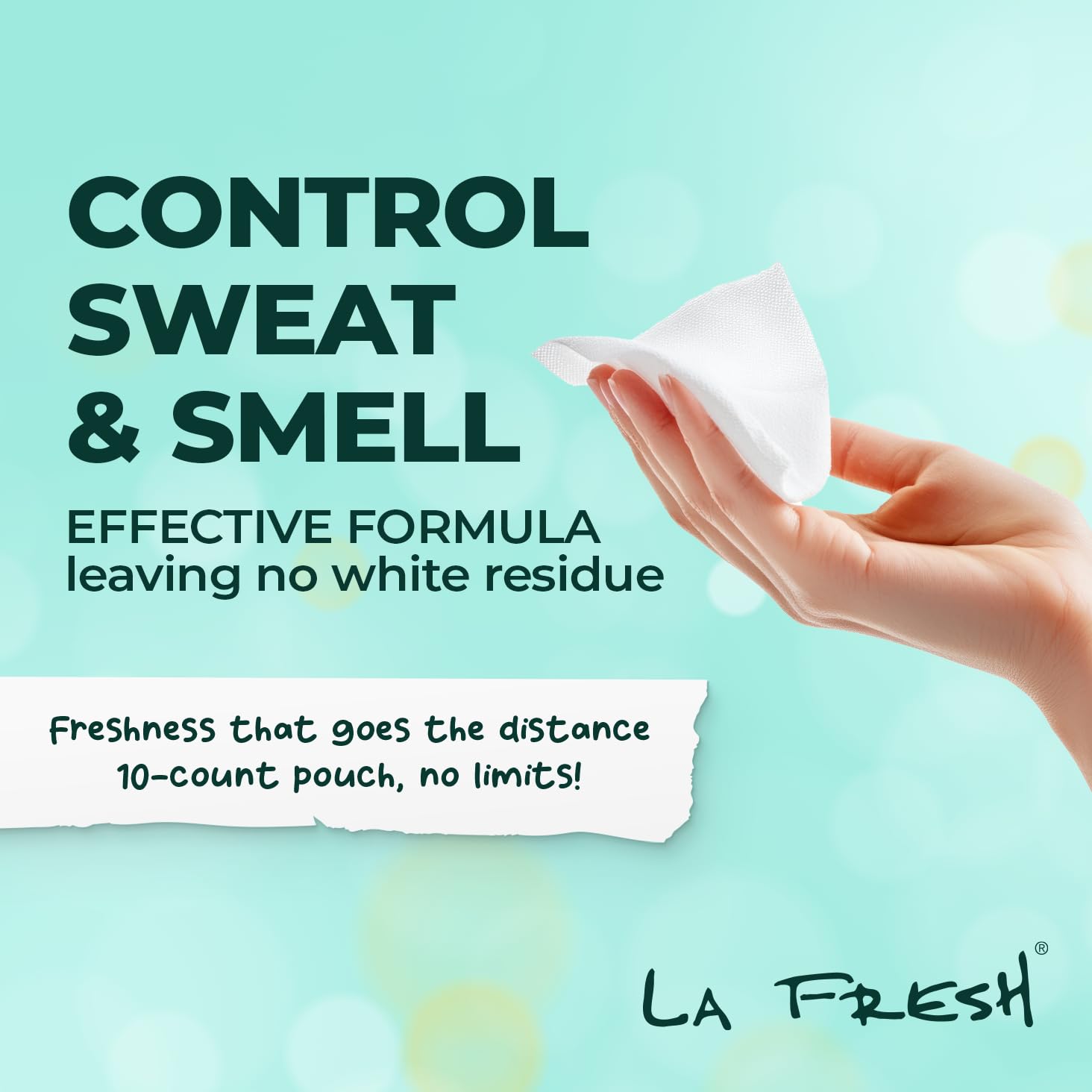 La Fresh Antiperspirant Wipes – Travel-Ready Body Deodorant Wipes for Women and Men (30 Count)