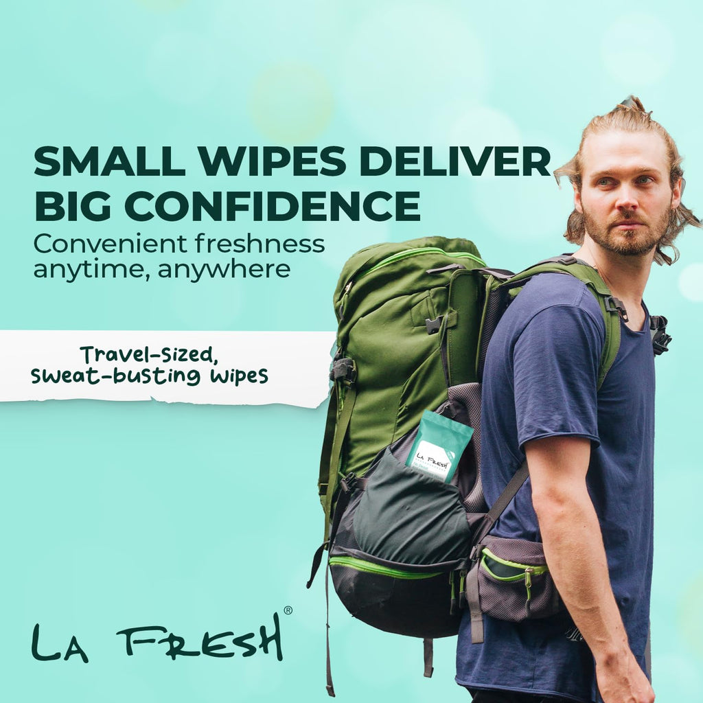 La Fresh Antiperspirant Wipes – Travel-Ready Body Deodorant Wipes for Women and Men (30 Count)