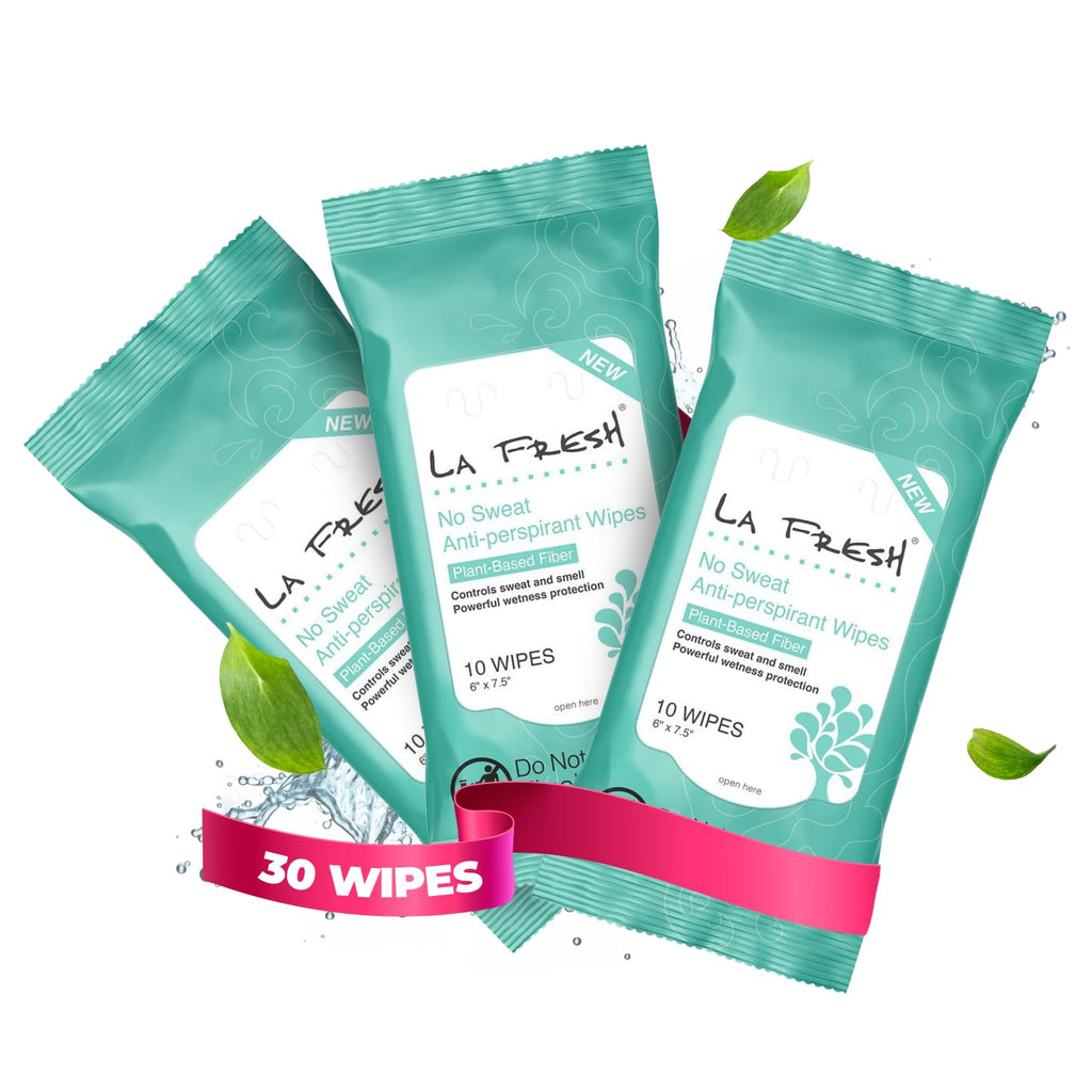 La Fresh Antiperspirant Wipes – Travel-Ready Body Deodorant Wipes for Women and Men (30 Count)