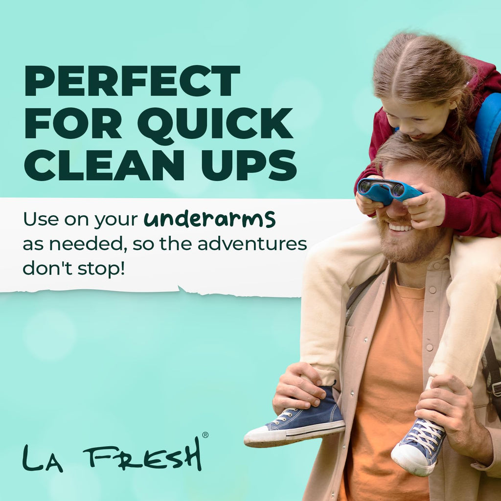 La Fresh Antiperspirant Wipes – Travel-Ready Body Deodorant Wipes for Women and Men (30 Count)