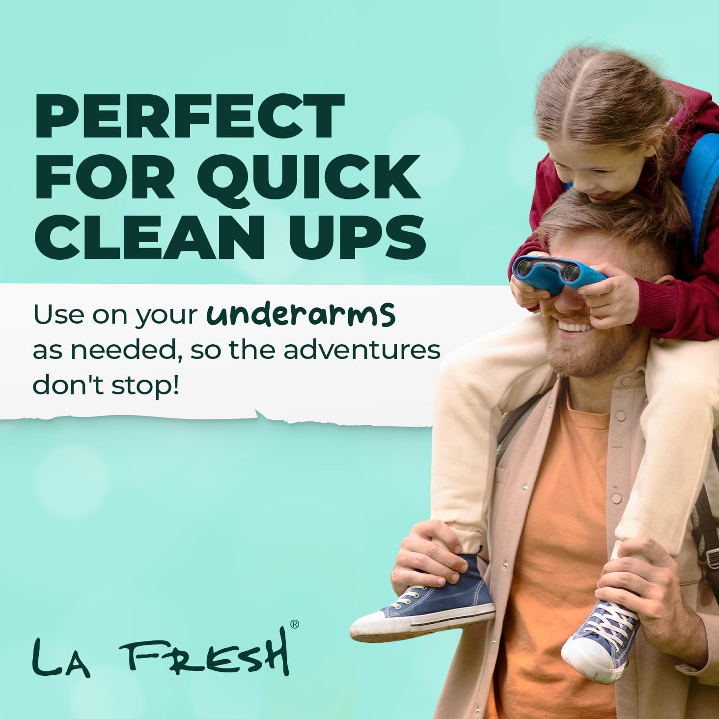 La Fresh Antiperspirant Wipes – Travel-Ready Body Deodorant Wipes for Women and Men (30 Count)
