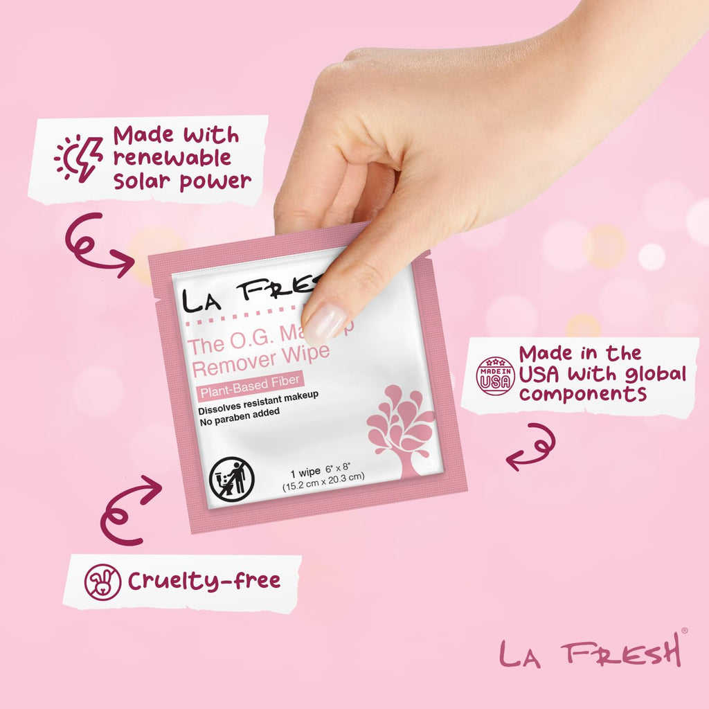 La Fresh Makeup Removal Wipes – Waterproof, 200 Count, Travel Essentials