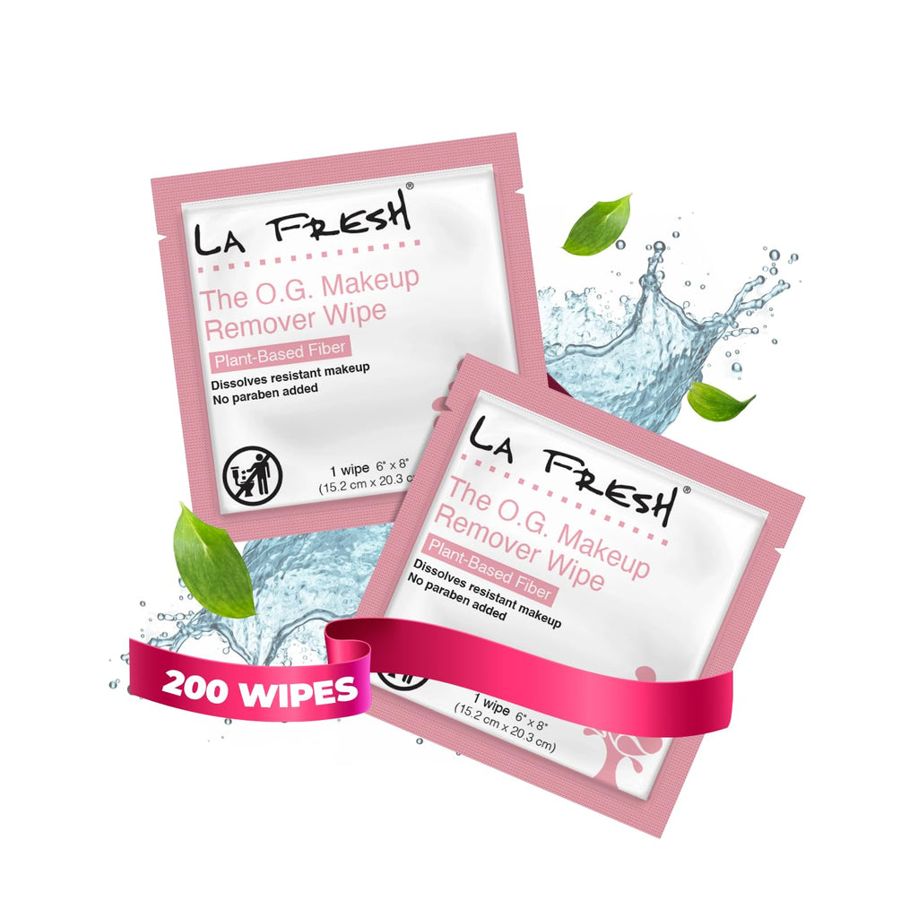 La Fresh Makeup Removal Wipes – Waterproof, 200 Count, Travel Essentials