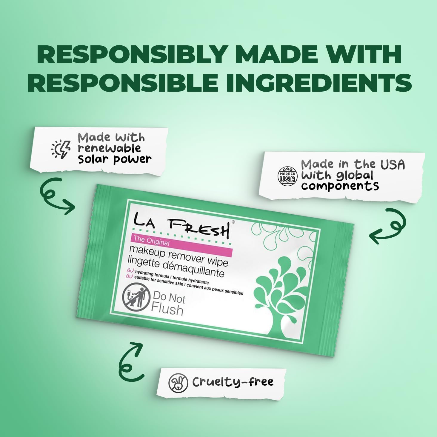 LA Fresh Makeup Remover Wipes with Vitamin E – 200 Count Case for Face, Eyes & Lips