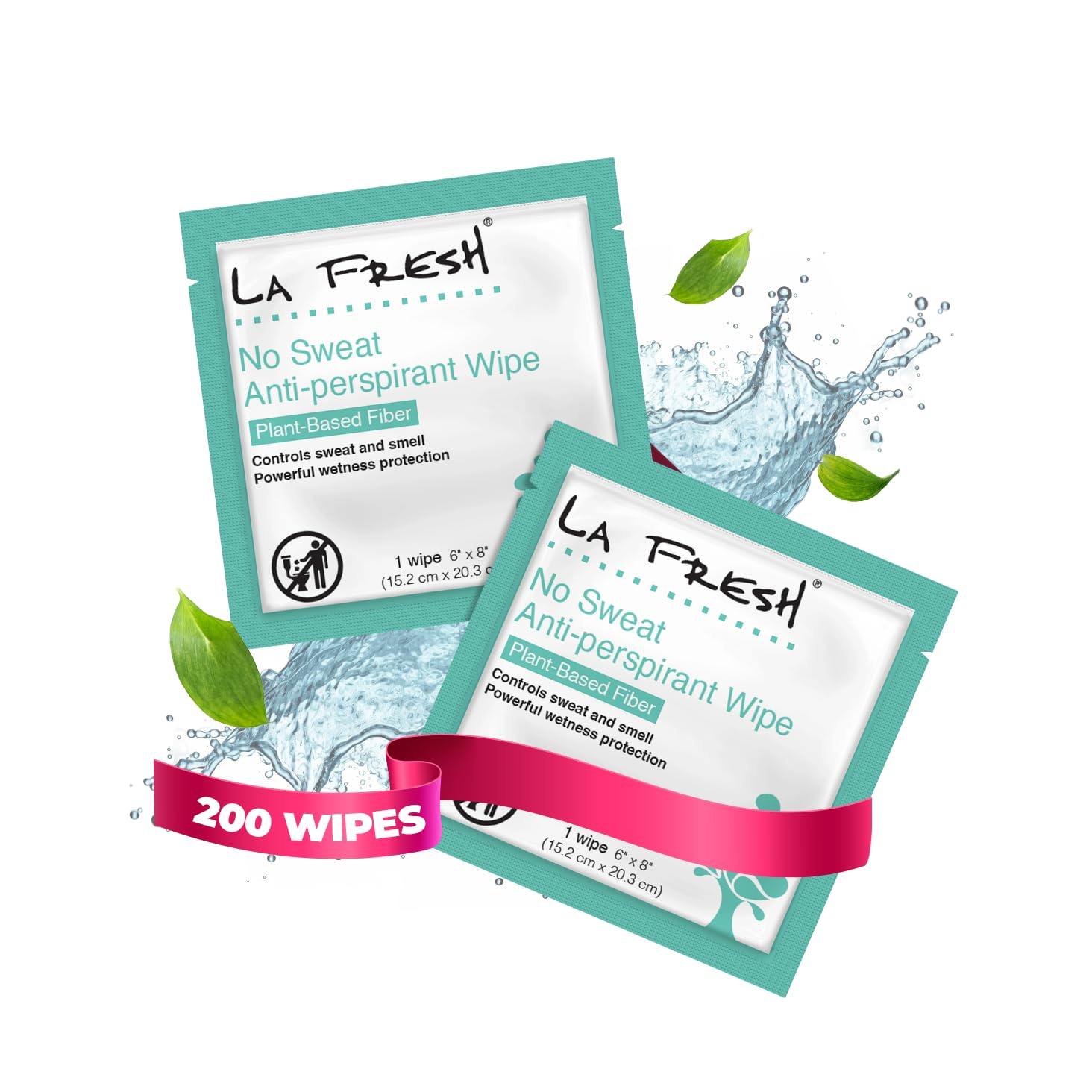 La Fresh Travel Lite Antiperspirant Wipes – 200 Individually Wrapped Towelettes