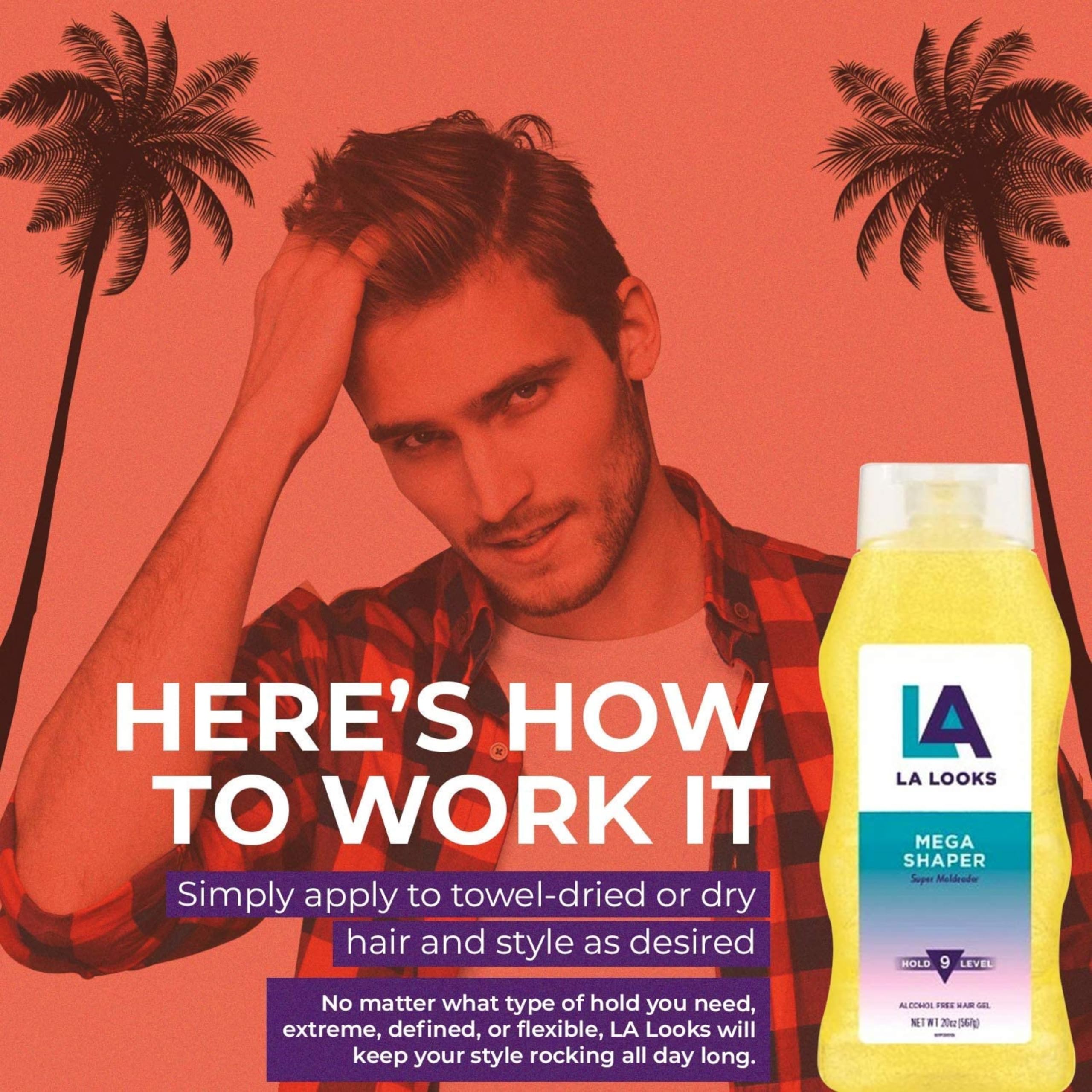 L.A. Looks Styling Gel Mega Mega Hold – 20 oz Pack of 5