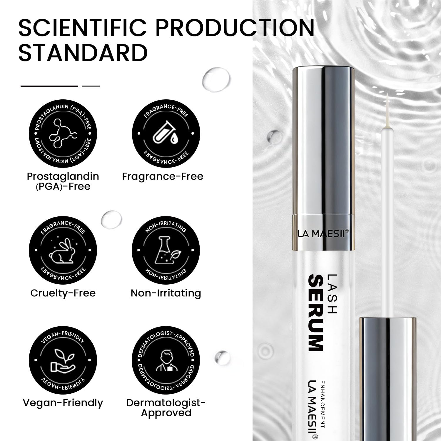 LA MAESII Lash Serum – Advanced Growth Formula for Longer, Thicker Lashes (5mL) | Vegan & Cruelty-Free