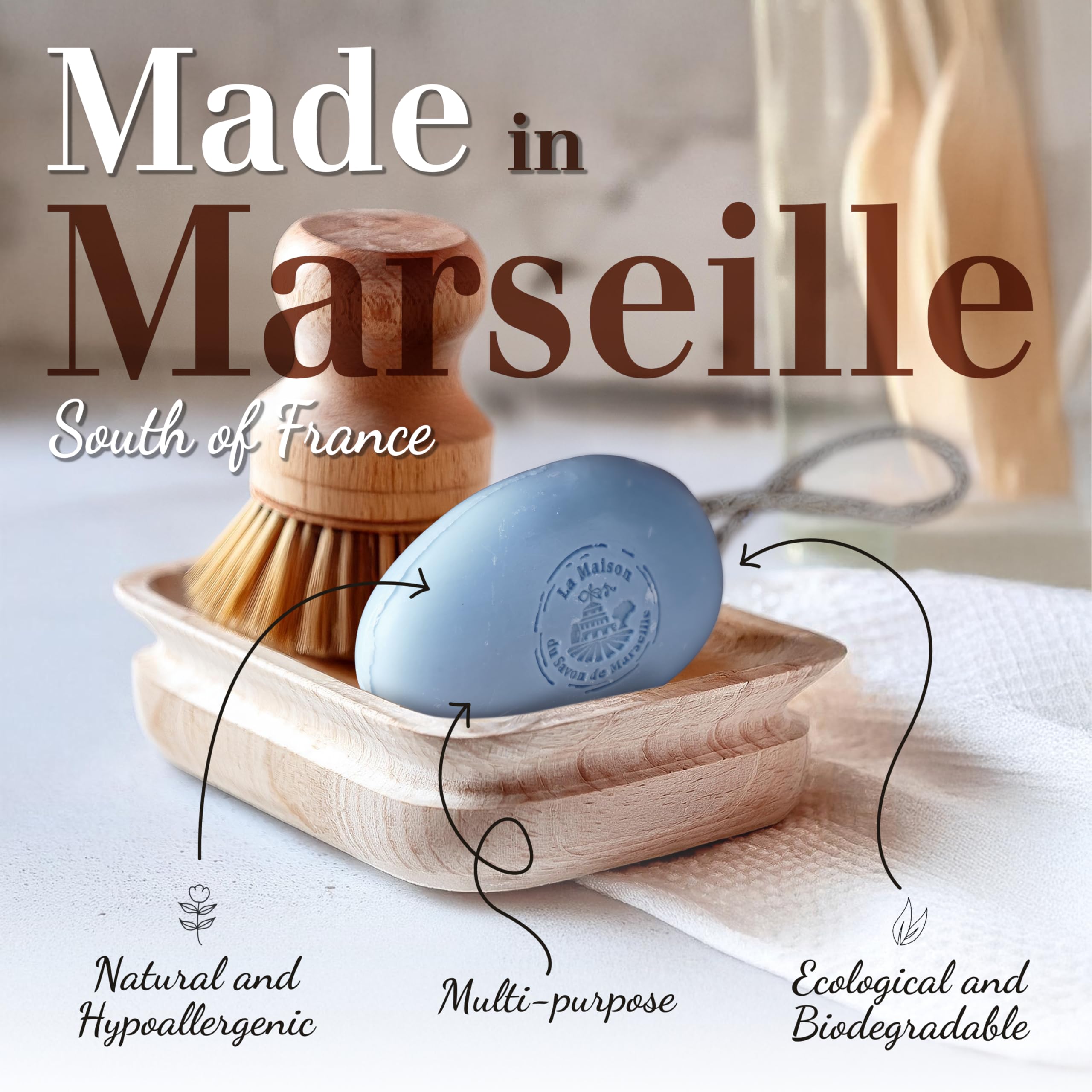 La Maison du Savon - Lavender Soap on a Rope Duo – 2 x 6.2 oz with Shea Butter & Donkey Milk