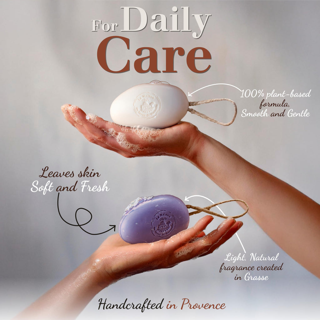 La Maison du Savon - Lavender Soap on a Rope Duo – 2 x 6.2 oz with Shea Butter & Donkey Milk