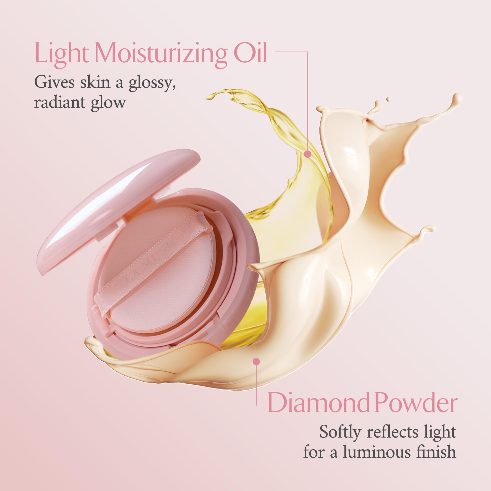 LA MUSE Korean Glow Cushion Foundation with PDRN – Shade No.20 Pure Ivory