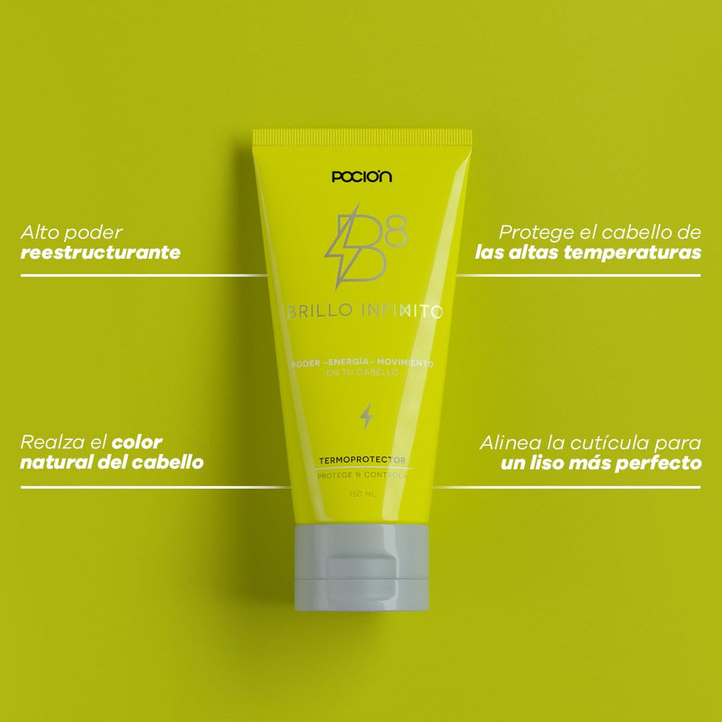 La Pocion B8 ThermoProtectant Cream – Heat Protection & Shine Treatment for Dry or Damaged Hair | 5oz / 150ml
