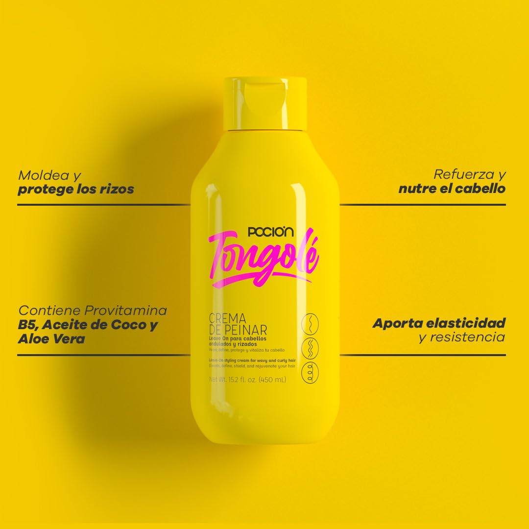La Pocion Tongolé Leave-In Conditioner – 15.2 oz for Wavy & Curly Hair