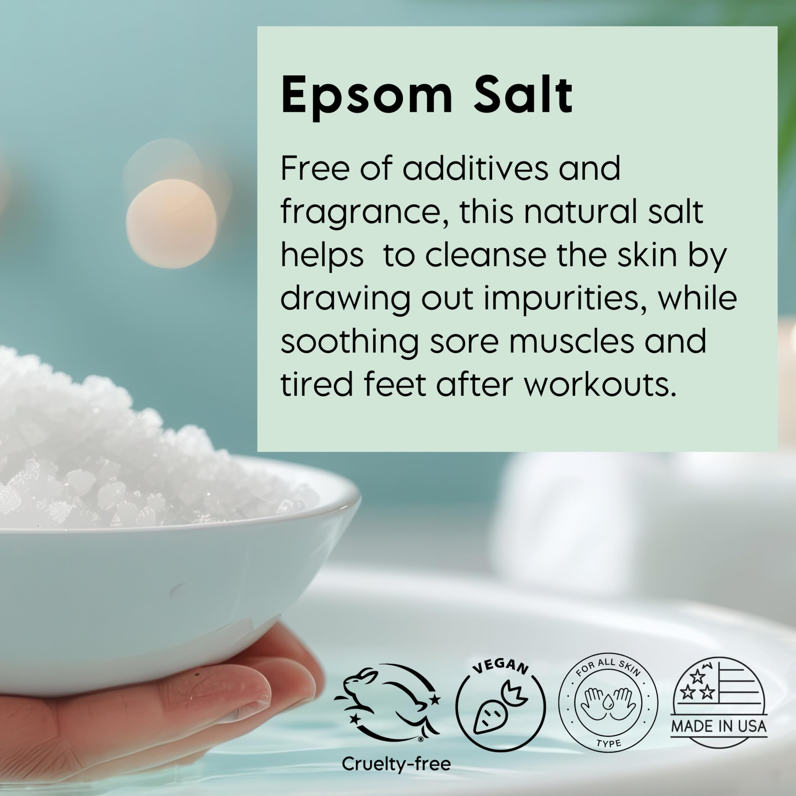 LA SALT CO Epsom Bath Salt – Unscented, Fine Grain, 50 lb Bulk Bag (Magnesium Sulfate USP)