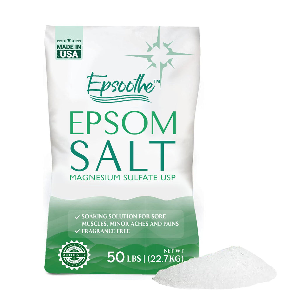 LA SALT CO Epsom Bath Salt – Unscented, Fine Grain, 50 lb Bulk Bag (Magnesium Sulfate USP)