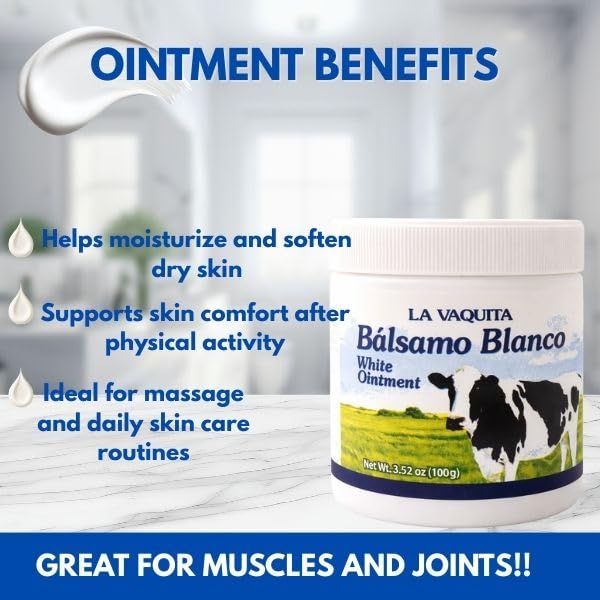 La Vaquita White Balm Cosmetic Ointment (3.52 oz) for Sweat, Fat Burning, Joint Relief & Muscle Recovery
