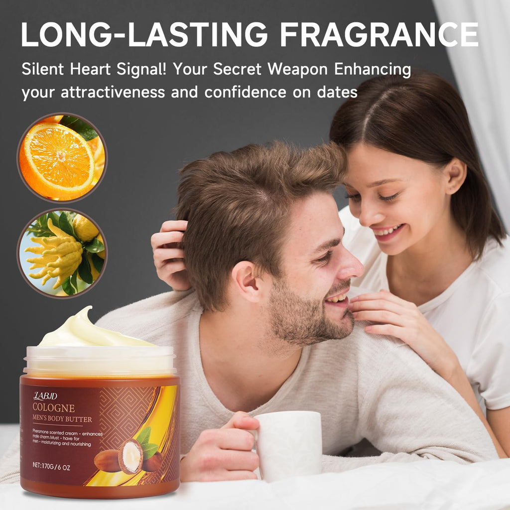 LABJD Cologne Body Butter for Men – 2 Pack Pheromone Scented Moisturizer