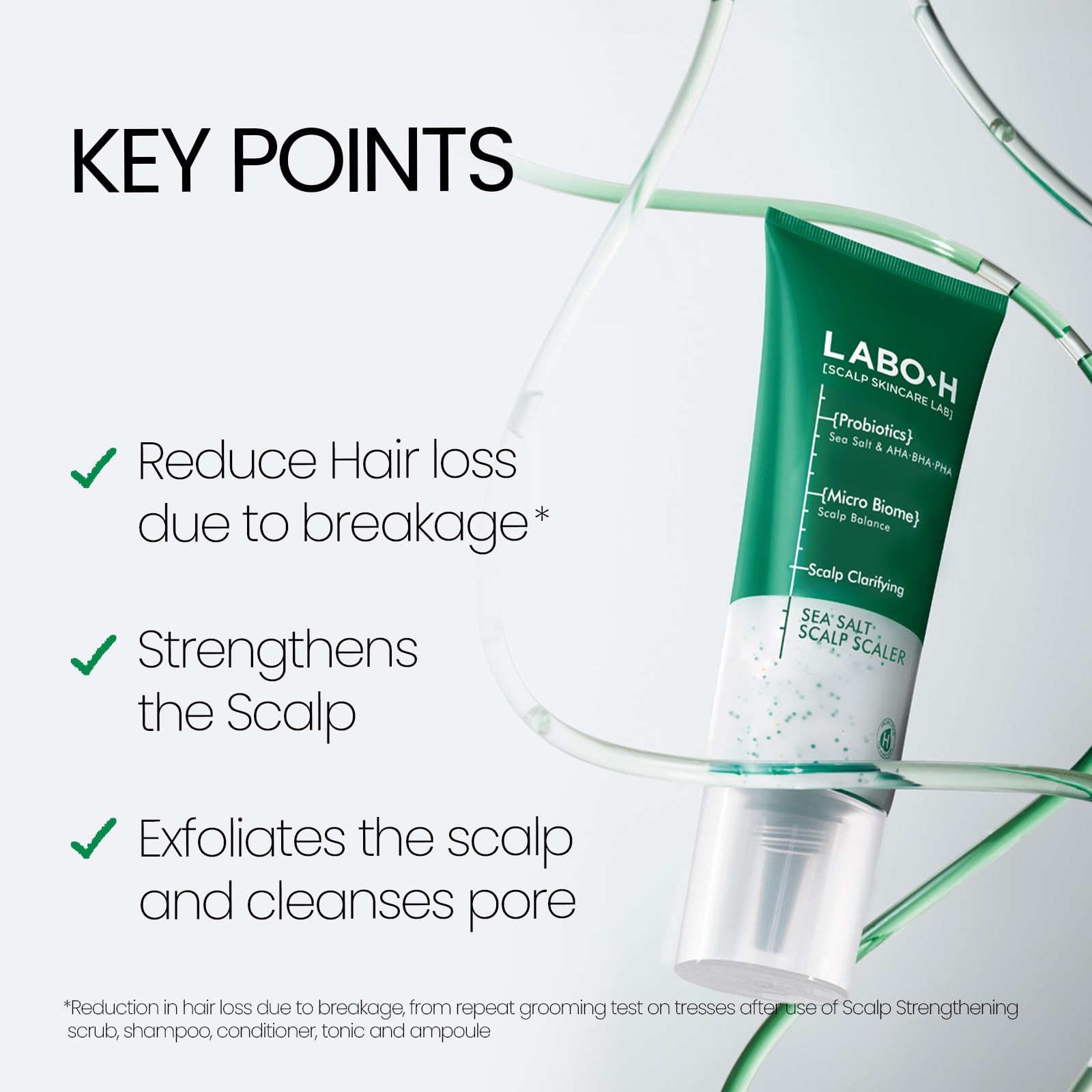 LABO-H Scalp Strengthening Scrub – Hair Growth Support, Rosemary & Sea Salt, Vegan, Sulfate Free, 7.33 Fl Oz