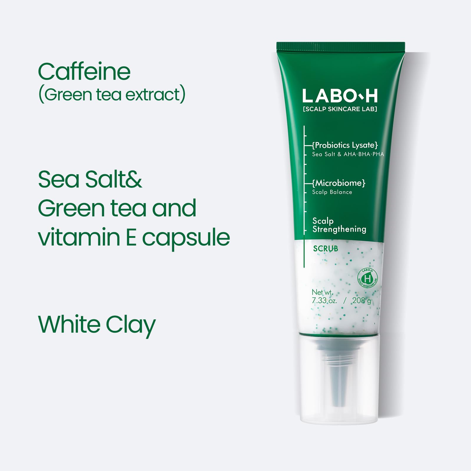 LABO-H Scalp Strengthening Scrub – Hair Growth Support, Rosemary & Sea Salt, Vegan, Sulfate Free, 7.33 Fl Oz