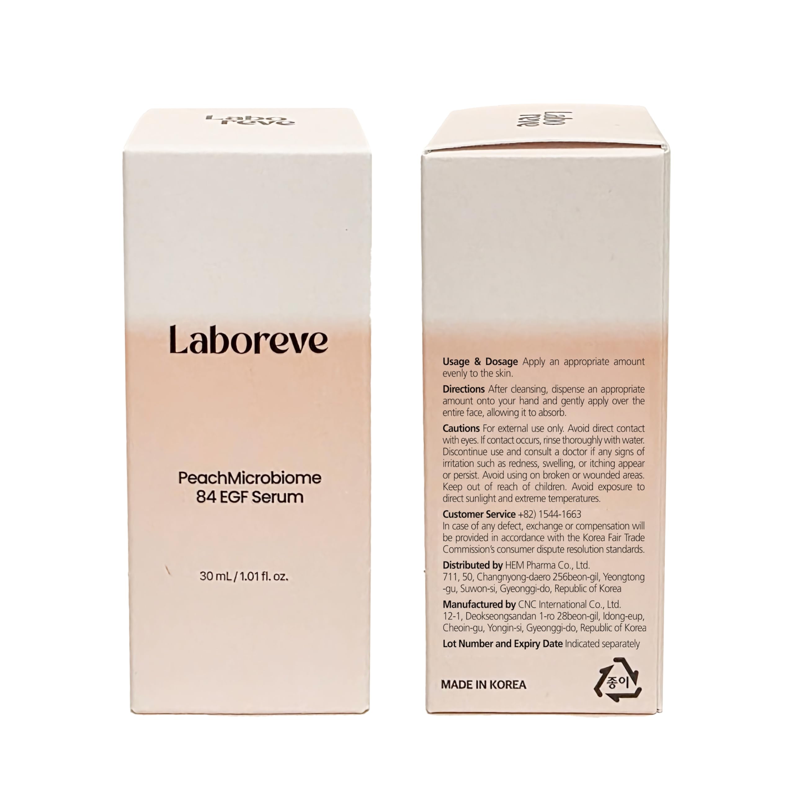 Laboreve PeachMicrobiome 84 EGF Serum | Probiotic Skincare for Hydration, Elasticity & Radiance | Korean Microbiome Science
