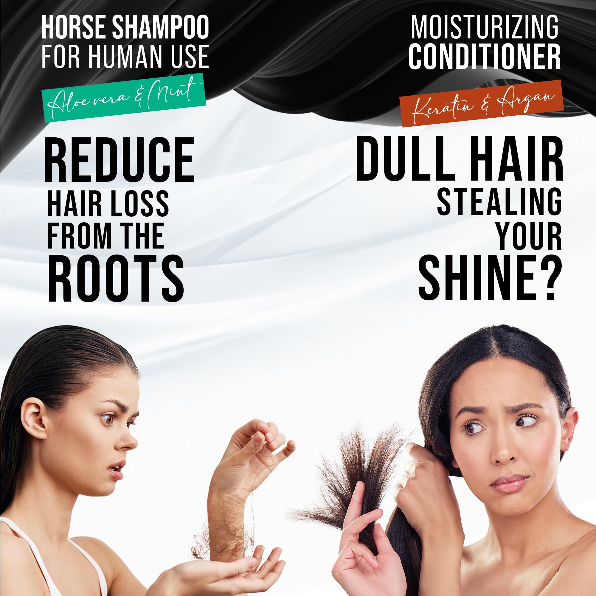 LACRIN Aloe Vera & Mint Shampoo + Keratin & Argan Conditioner Bundle – Shark Tank Feature – 33.8 Fl Oz Duo Pack