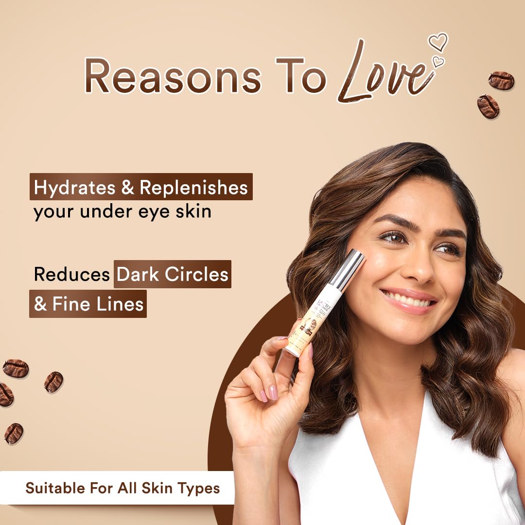 Lacto Calamine Under Eye Cream for Dark Circles – Cooling Roller (15g) with Coffee Oil, Niacinamide & Vitamin E