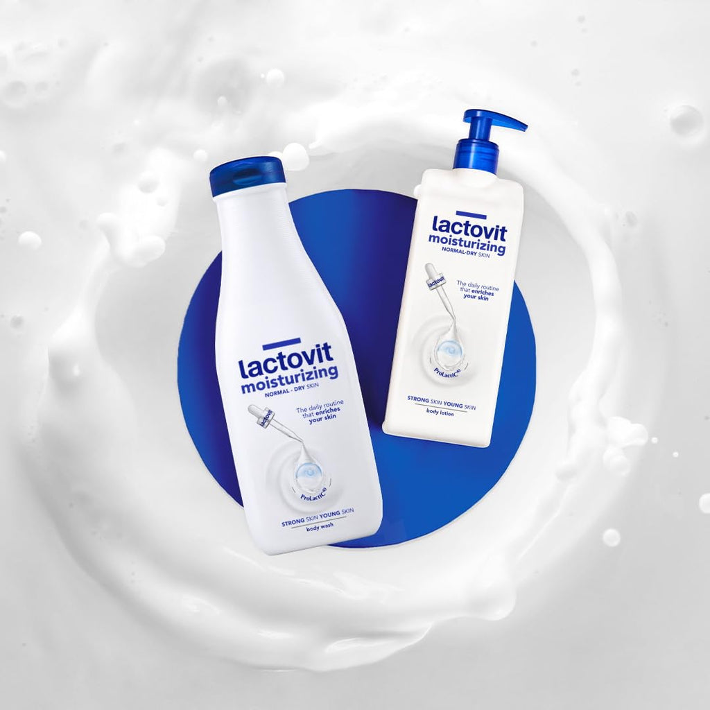 Lactovit Moisturizing Body Wash | Hydrating Shower Gel for All Skin Types | ProLactiC10, Collagen & Elastin Booster | 6 x 600 ml