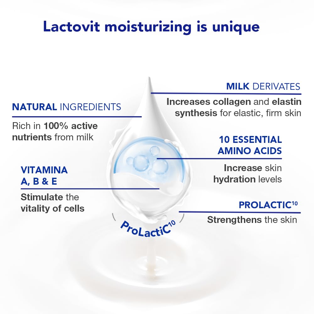 Lactovit Moisturizing Body Wash | Hydrating Shower Gel for All Skin Types | ProLactiC10, Collagen & Elastin Booster | 6 x 600 ml