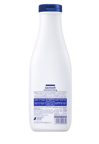Lactovit Moisturizing Body Wash | Hydrating Shower Gel for All Skin Types | ProLactiC10, Collagen & Elastin Booster | 6 x 600 ml