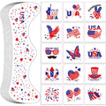 LADDYFOX 20-Piece Patriotic Glitter Face Tattoos – Waterproof Independence Day Temporary Tattoos