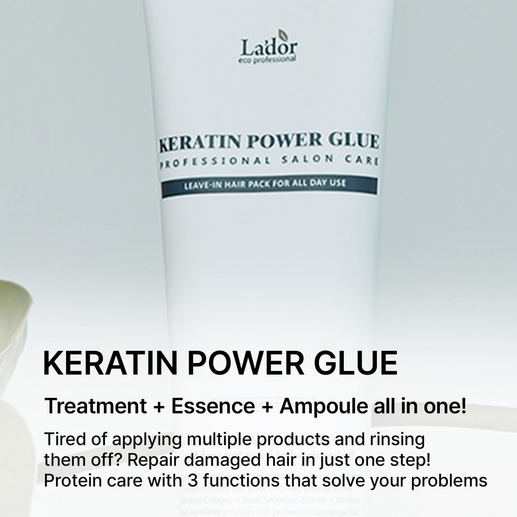 LA'DOR Keratin Power Glue Leave-In Conditioner – Heat Protectant, Shine, Snail Mucin