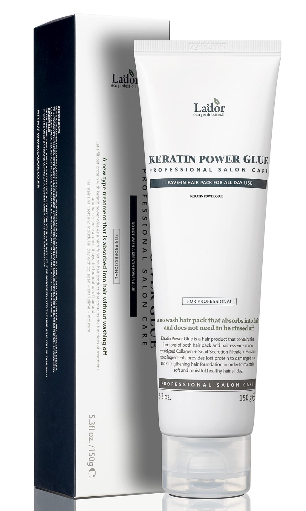 LA'DOR Keratin Power Glue Leave-In Conditioner – Heat Protectant, Shine, Snail Mucin