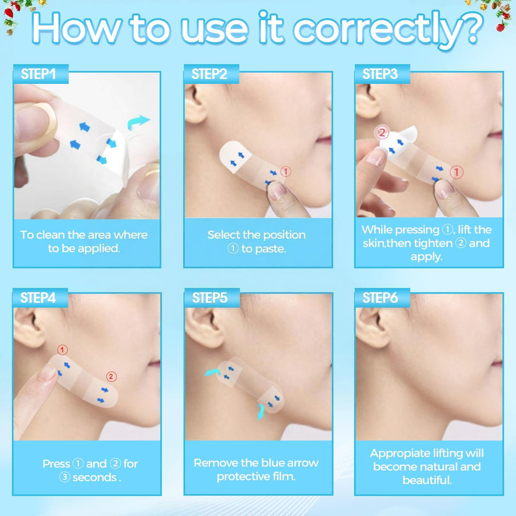LadPemo Face Lift Tape – 144 Invisible Patches for Instant Lift & Contour