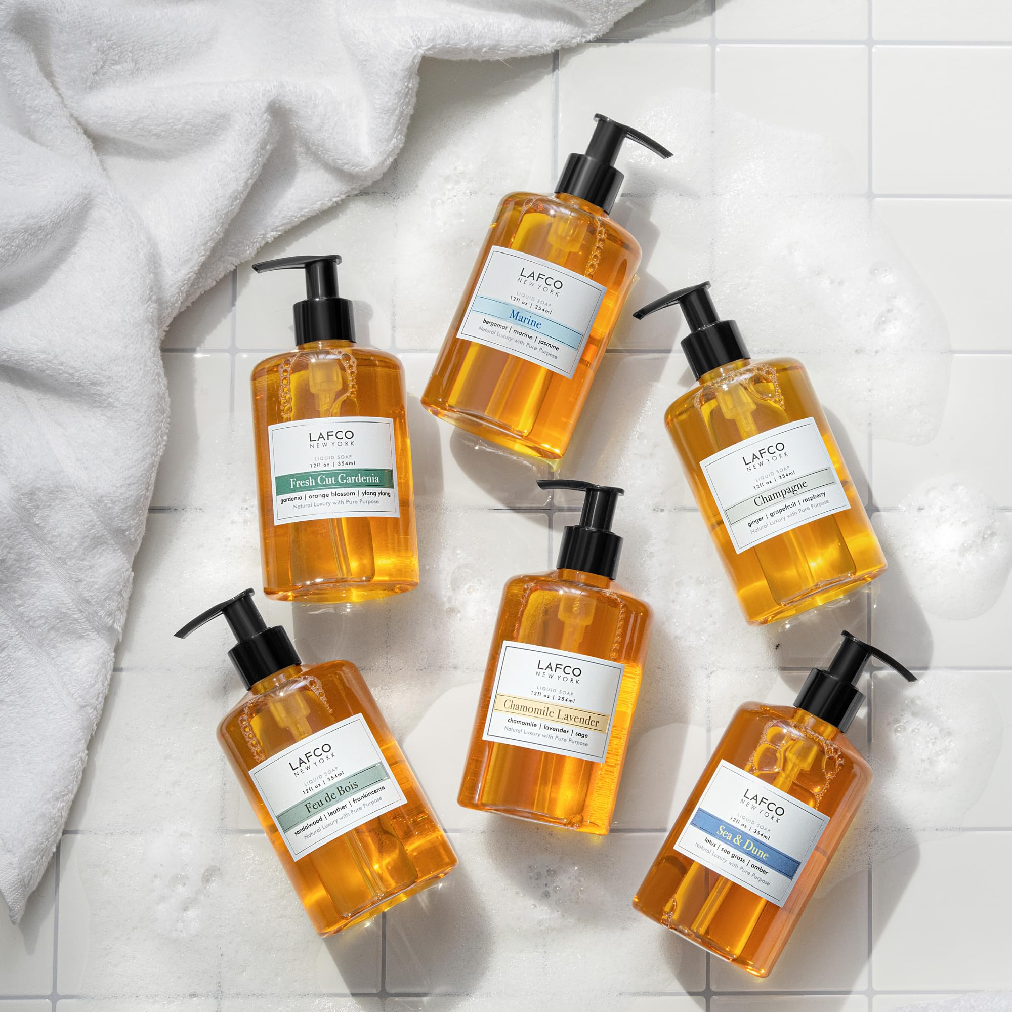 LAFCO New York Chamomile Lavender Liquid Soap – 2-Pack (12 oz each) | Hypoallergenic, Plant-Based, Cruelty-Free, Made in Italy