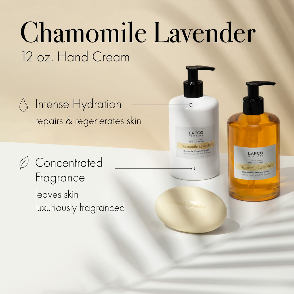 LAFCO New York Hand Cream Chamomile Lavender – 12 oz | Hypoallergenic & Cruelty-Free